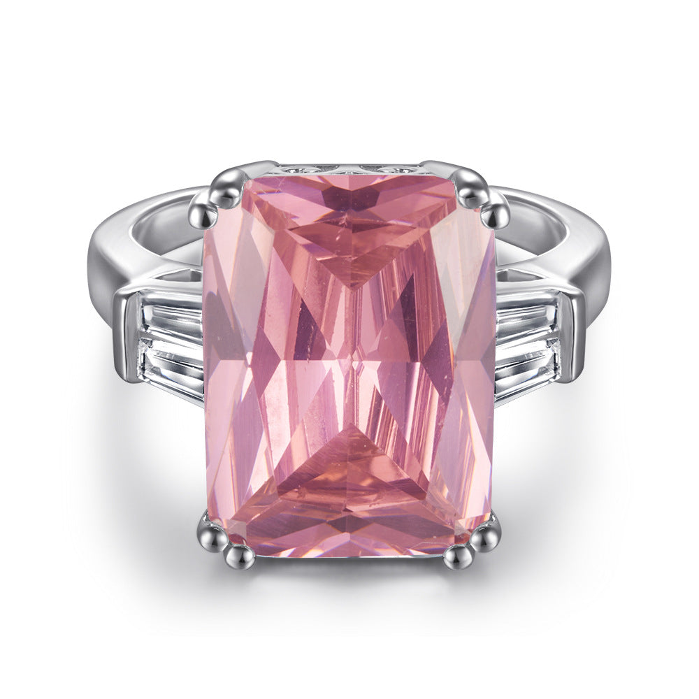Radiant Cut Zircon Silver Ring