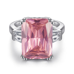 Radiant Cut Zircon Silver Ring