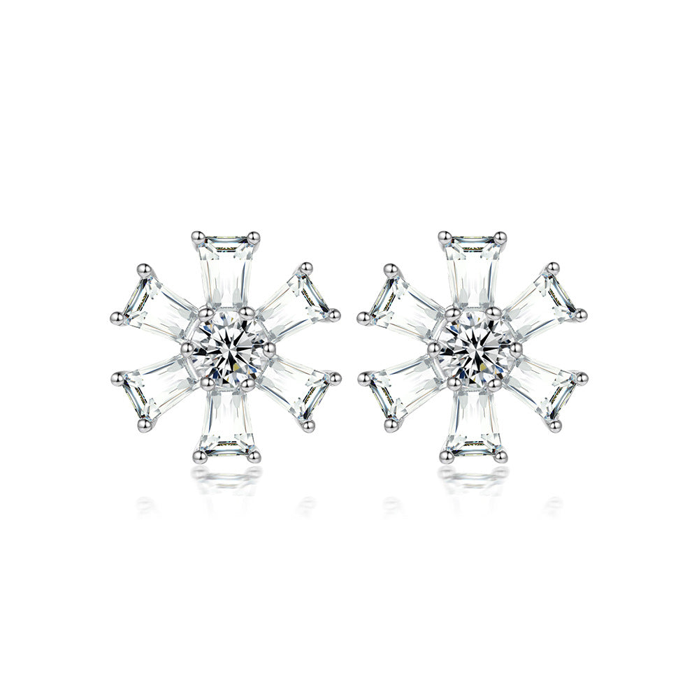 Zircon Rudder Silver Studs Earrings for Women