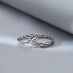 Spiral Silver Couple Ring