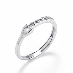 Chain Shape Design Opening Sterling Silver Ring