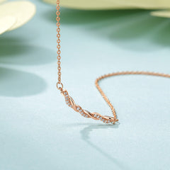 Zircon Kink Twist Pendant Silver Necklace for Women