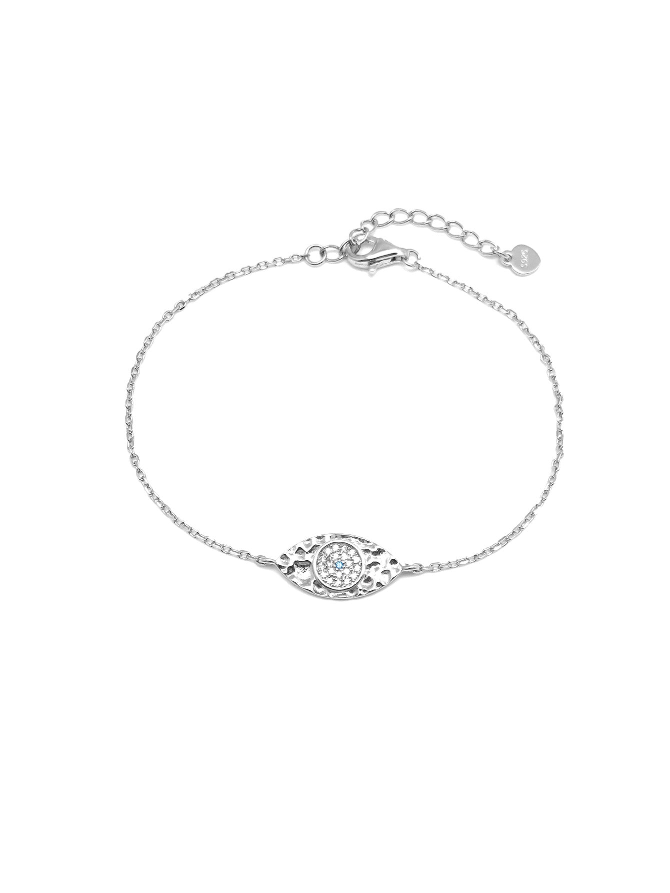 Zircon Devil's Eye Silver Bracelet