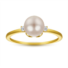 Pearl Solitaire Silver Ring