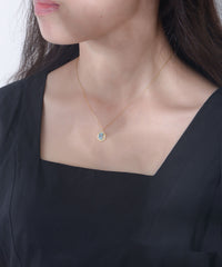 Retro Natural Sky Blue Topaz Soleste Halo Silver Necklace for Women