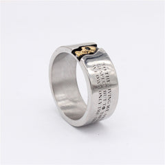 Halloween Skull English Letters Titanium Steel Ring for Men