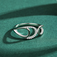 S925 Silver New Geometric Design Sense European and American Ring Women's Simple Instagram Index Finger Ring Amazon Source Jewelry