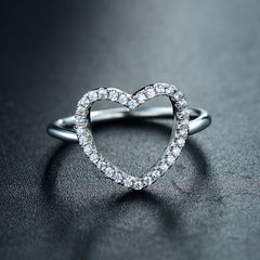 S925 Sterling Silver Japanese and Korean Hollow Micro Inlaid Zircon Ring Women's European and American Light Luxury Fashion Index Finger Ring Cross-border Delivery