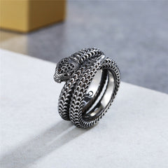 Scaly Snake Titanium Steel Ring for Men