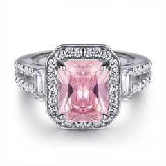 Princess Cut Zircon Vintage Silver Ring