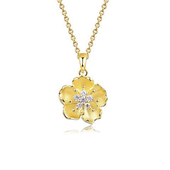 Plum Blossom with Zircon Pendant Silver Necklace for Women