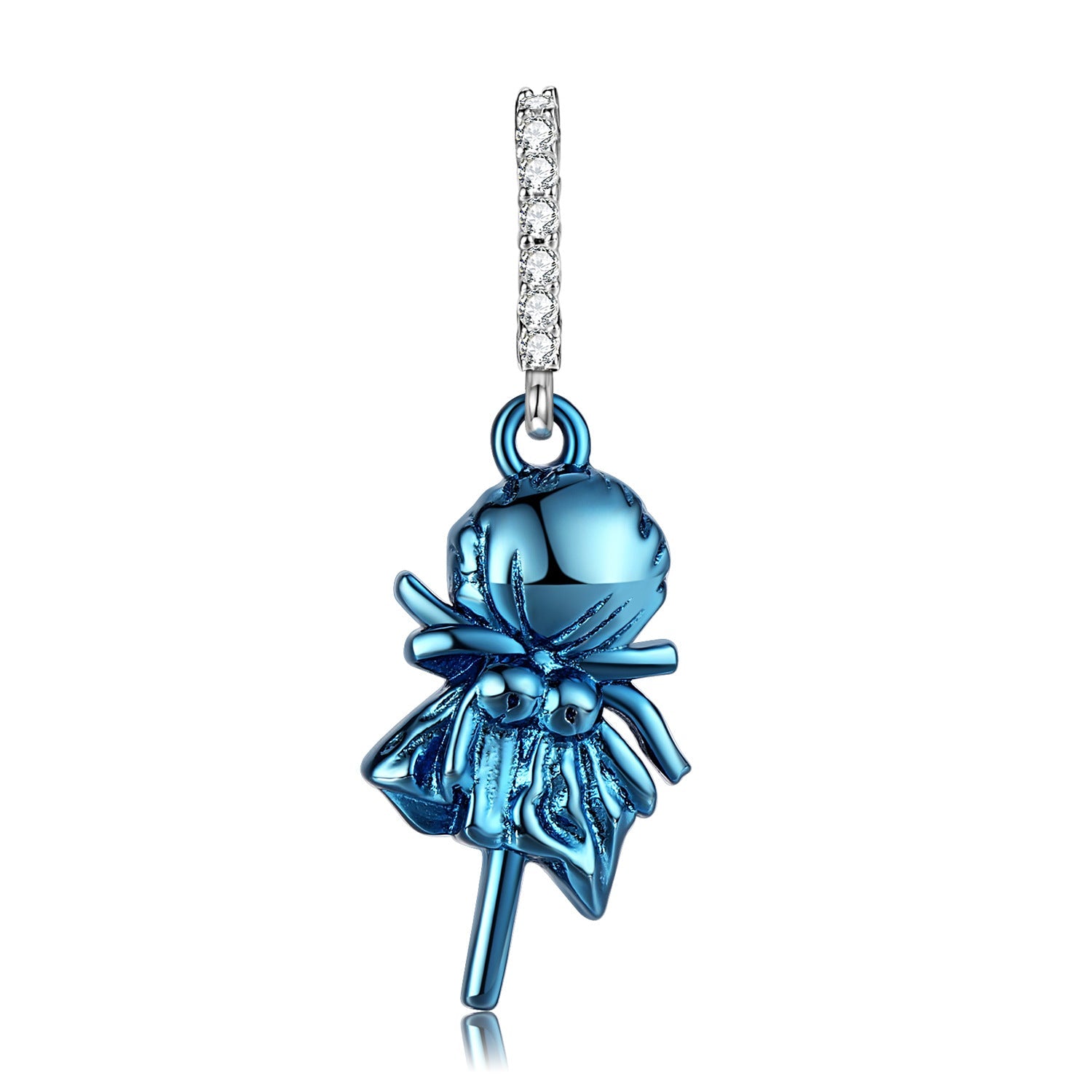 Blue Lollipop Pendant Silver Necklace