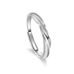 Rotate Lines with Zircon Silver Couple Ring