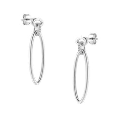Hollow Circle Silver Drop Earrings for Women