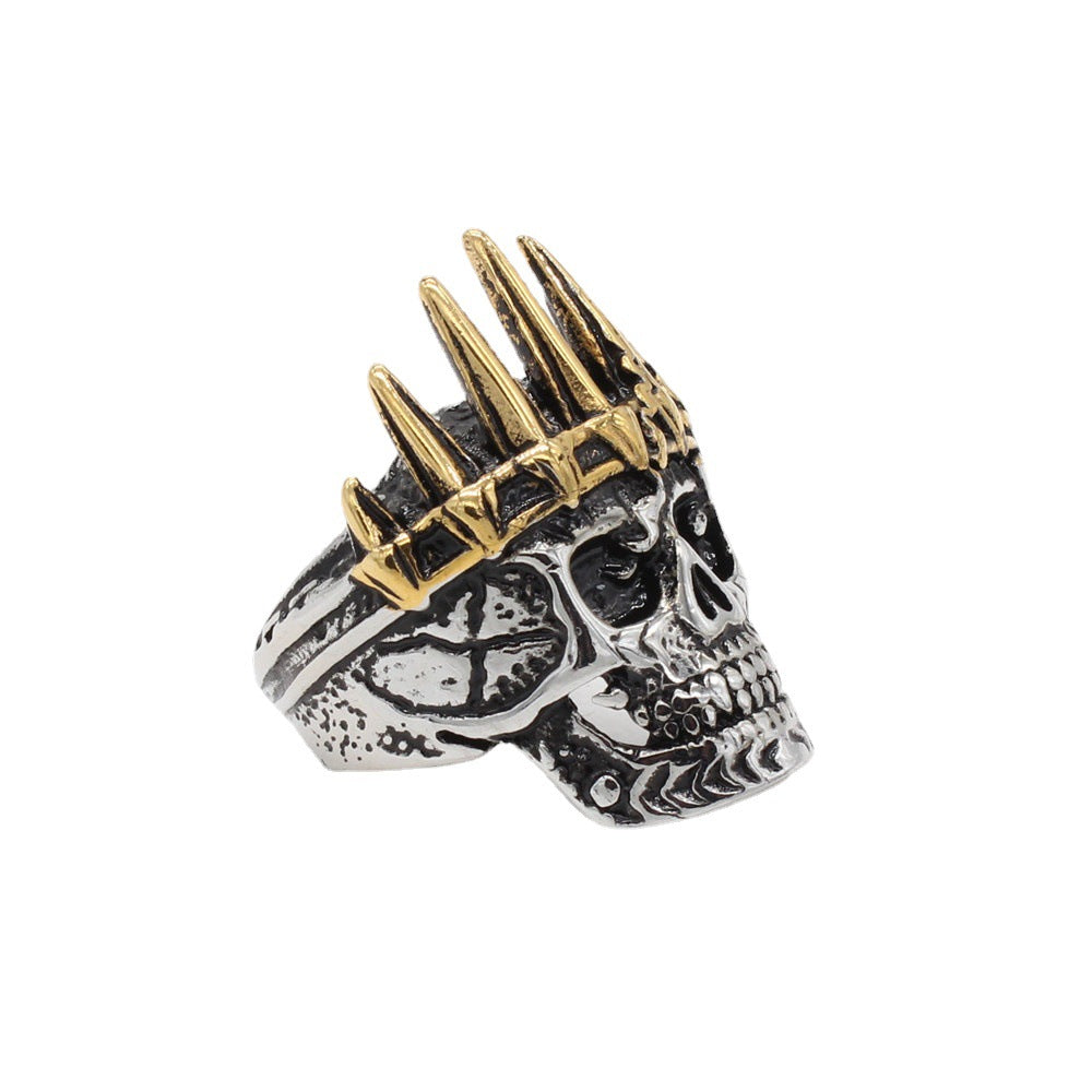 Halloween Skull King Titanium Steel Ring for Men