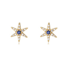 Zircon Six-pointed Star Silver Studs Earrings for Women