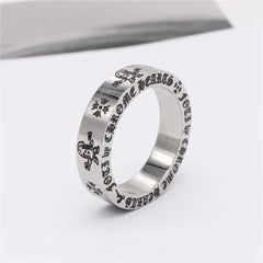 Halloween Cross Skeleton 2005 Titanium Steel Ring for Men