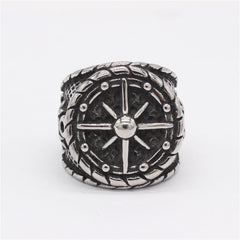 Vintage Pirate Anchor Rudder Men's Titanium Steel Ring