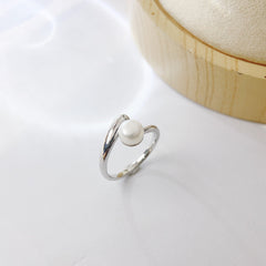 Natural Pearl Silver Ring for Women