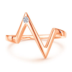 Geometric Zigzag Silver Ring for Women