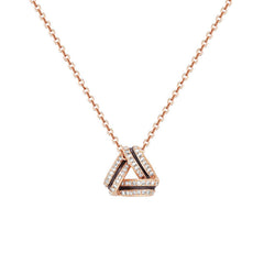 Zircon Triangle Pendant Silver Necklace for Women