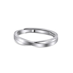 X-shape Interweave Silver Couple Ring