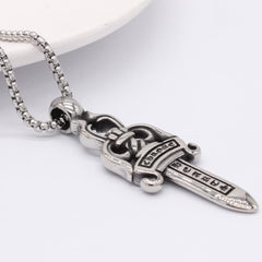 Vintage Dagger Titanium Steel Necklace for Men