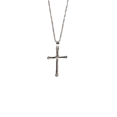 Simple Cross Pendant Silver Necklace for Women