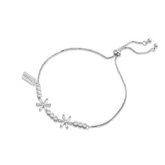 Zircon Snowflake Beading Silver Bracelet for Women