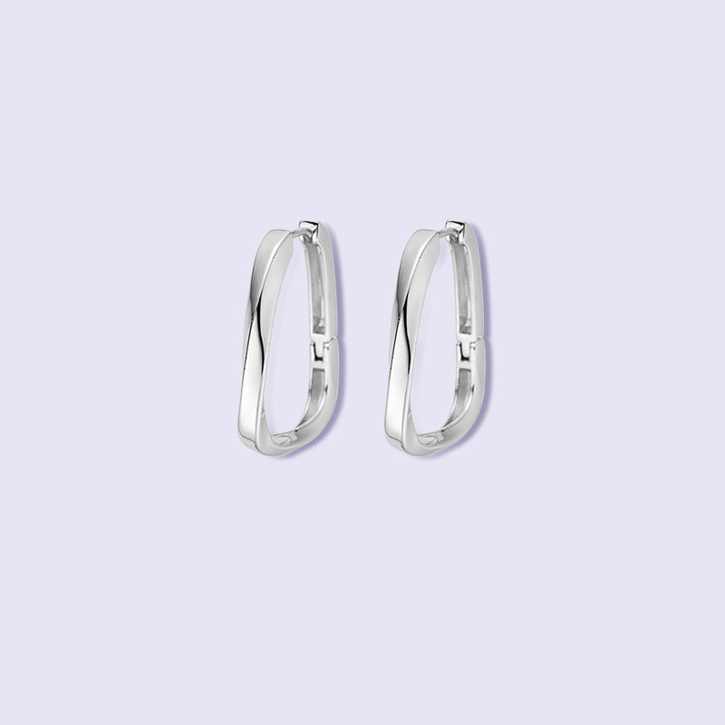 Irregular Silver Hoop Earrings