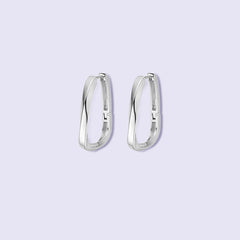 Irregular Silver Hoop Earrings