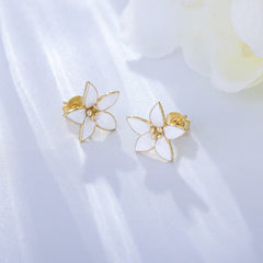 Retro Flowers Silver Studs Earrings for Women