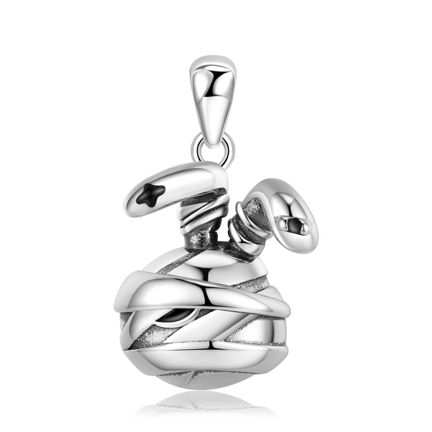 Bandage Rabbit Pendant Silver Necklace