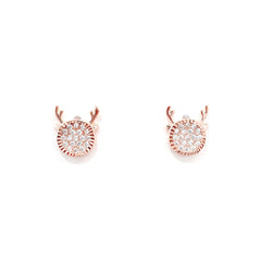 Gemstone Little Deer Silver Studs Earrings for Women