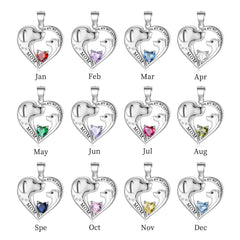 Cute Dog Zircon Heart Shape Pendant Silver Necklace