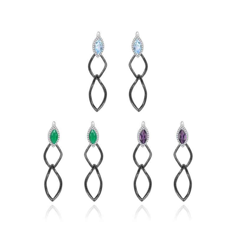 Buckle Silver Drop Earrings for Women