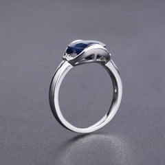 Natural Crystal Exquisite Oval Solitaire Silver Ring for Women