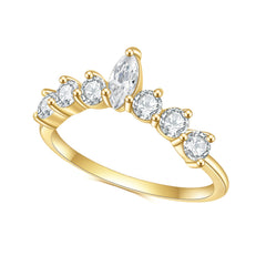 Golden Zircon S925 Sterling Silve Plating 14k Gold Ring