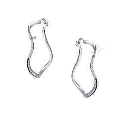 Hollow Geometric Shape with Silver Hoop Earrings for Women