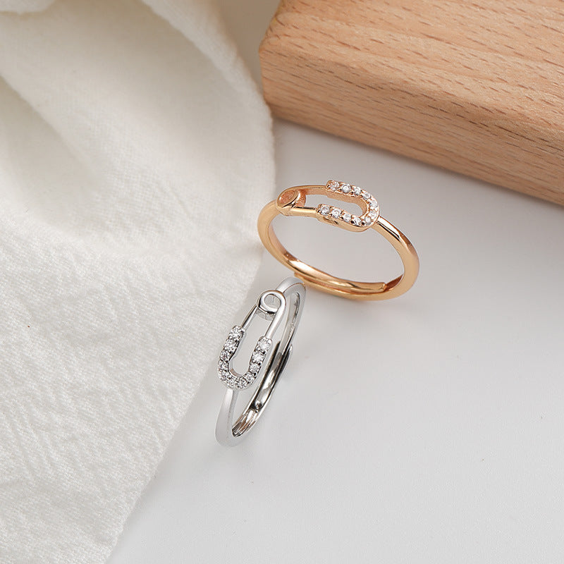 Zircon Pin Silver Ring