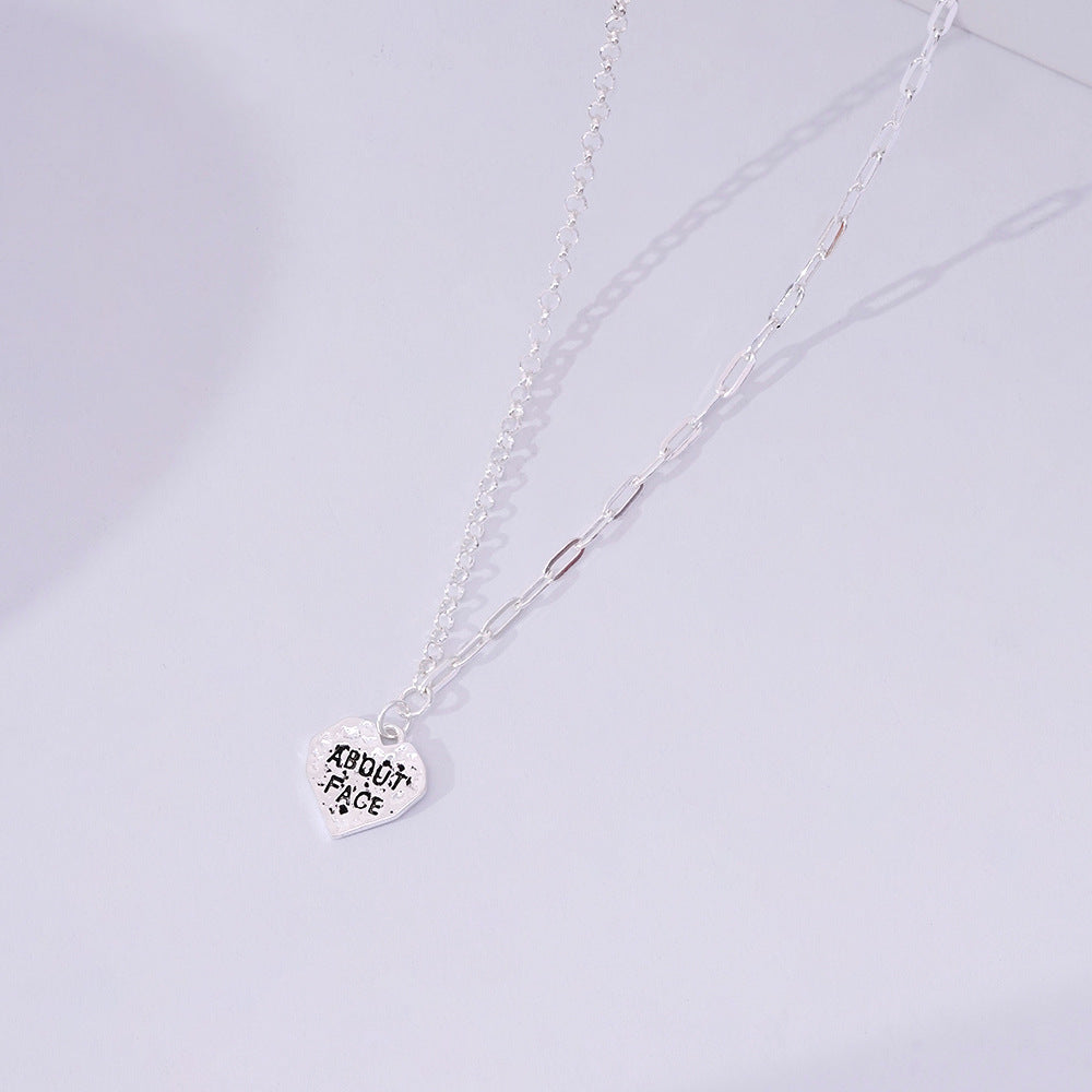 Vintage Heart Shape Pendant Silver Necklace