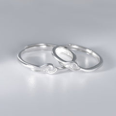 Romantic Cloud Silver Couple Ring