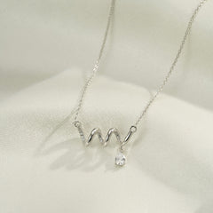 (Two Colours) White Zircon Spring Pendants Collarbone Necklace for Women