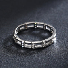 Japan and South Korea Simple S925 Sterling Silver Micro-inlaid Ins Popular Ring Female Personality Overlapping Ring Tail Ring Jewelry