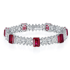 Petals Beading Emerald Cut Zircon Bracelet