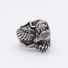 King of Eagle and Snake Titanium Steel Ring for Men