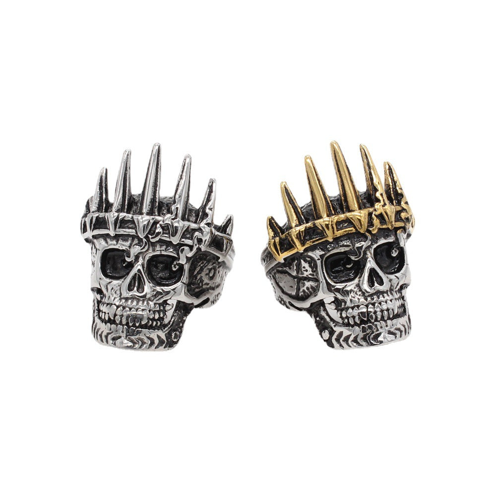 Halloween Skull King Titanium Steel Ring for Men