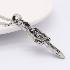 Vintage Dagger Titanium Steel Necklace for Men