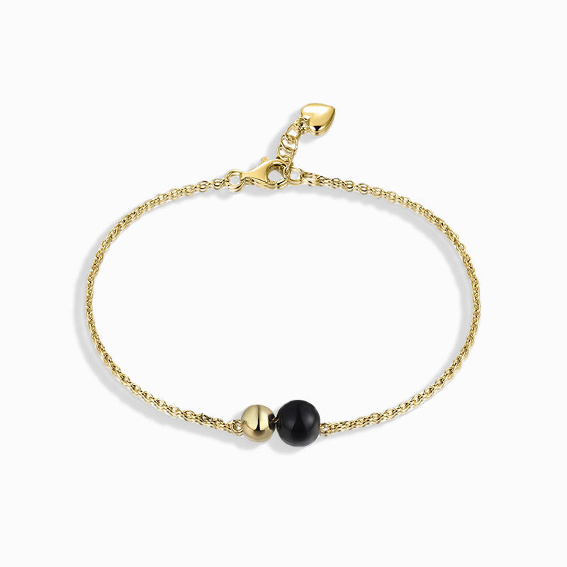 Black Agate Silver Bracelet for Women