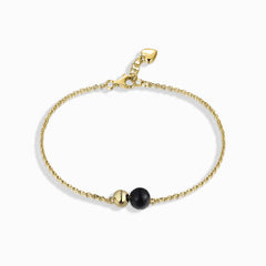 Black Agate Silver Bracelet for Women